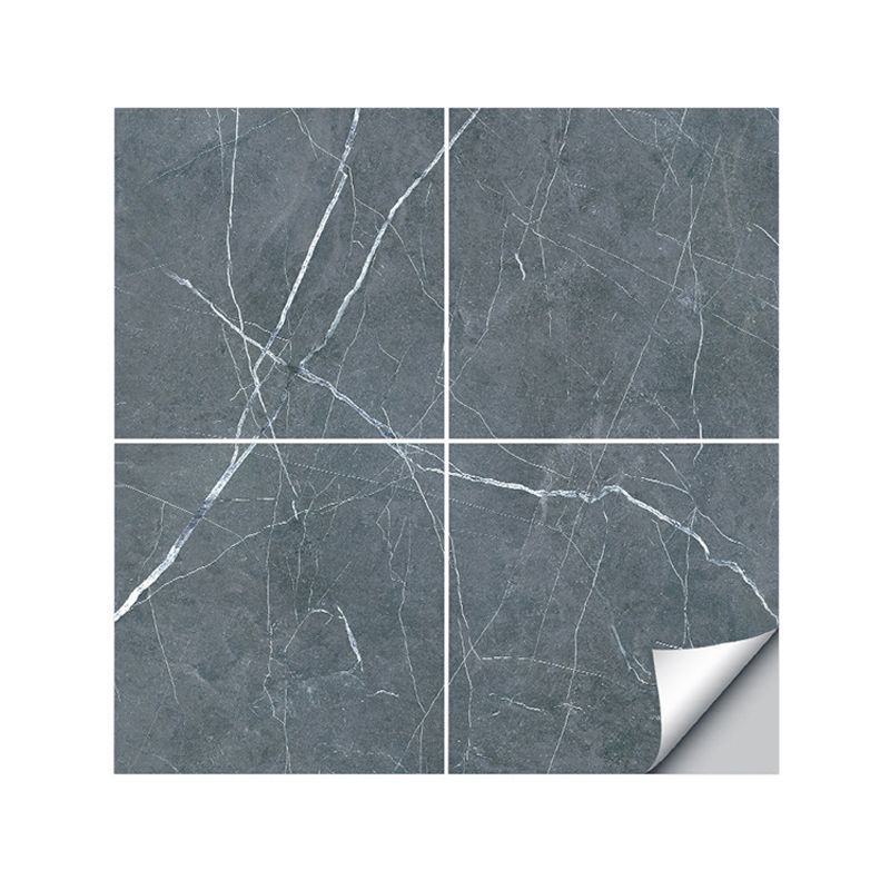 PVC Peel Wallpaper Panel Contemporary Marble Look Wall Covering for Kitchen (4 Pcs)