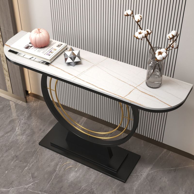 31.5-inch Tall Glam Console Table 1-shelf Stone Accent Table