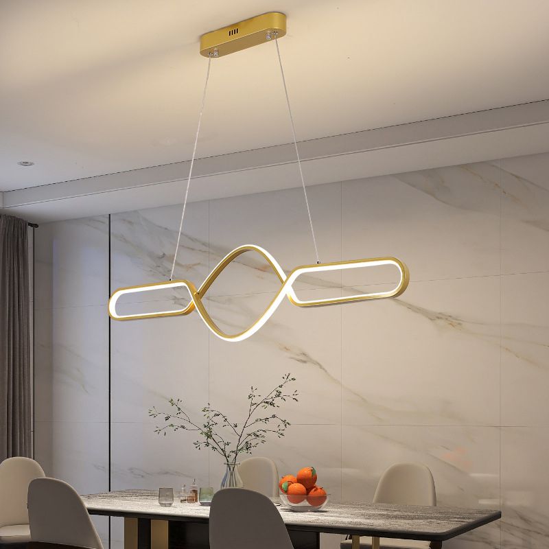 Linear Shape Island Pendant Contemporary Style Metal 1 Light Pendant Lighting Fixture