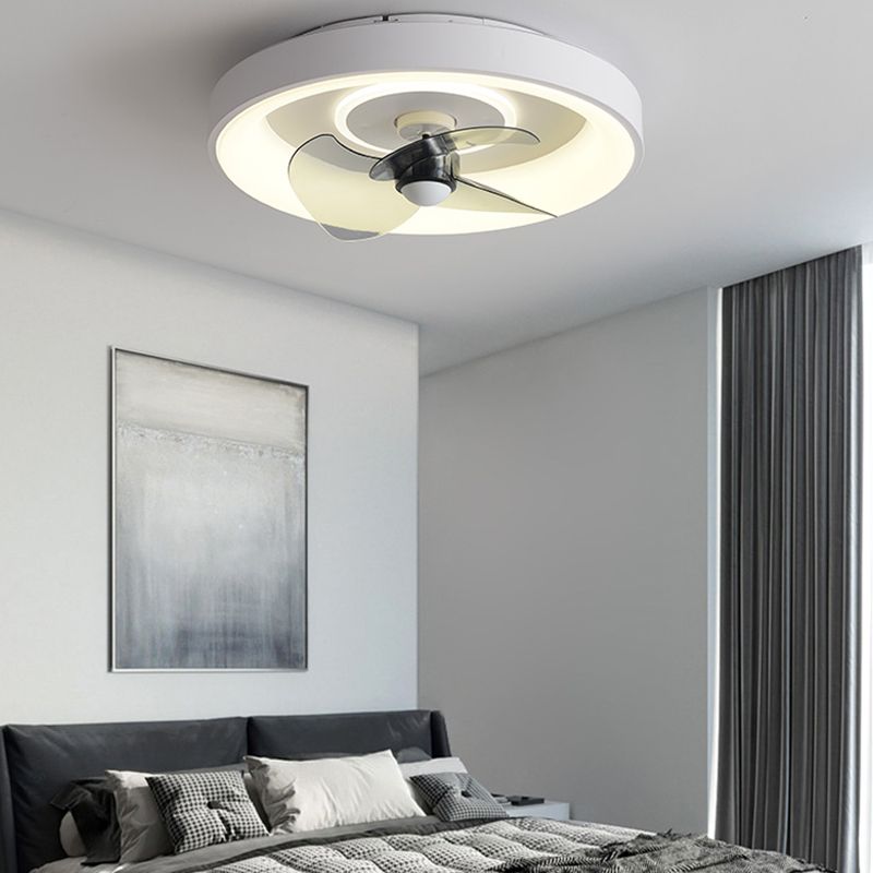 Ventola a soffitto in metallo a forma geometrica Stile moderno a 2 luci lampada a ventola del soffitto