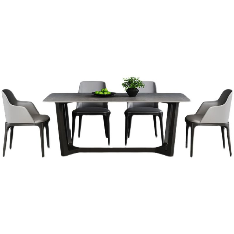 Grey Designer 1/2/5/6/7 Pieces Dining Table Set Rectangle Stone Dinette Set
