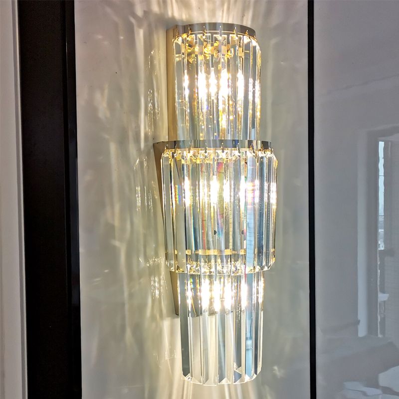 Kristallgeschichtetes Wandleuchten moderner Stil mit mehreren Lichtern Wand montierte Lampen