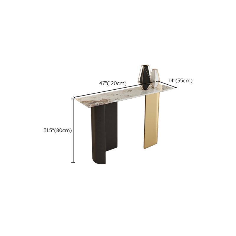 Glam Console Table Stone Rectangle Accent Table , 13.78-inch Wide