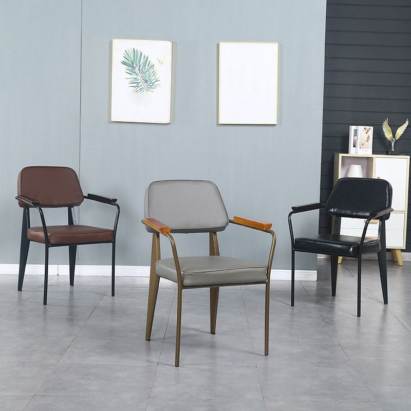 Fauteuil de pièce intérieure-extérieure en métal industriel, chaise à dossier ouvert