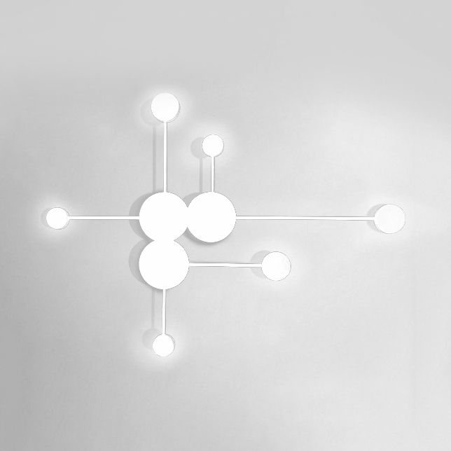 Black/White Sputnik Wall Sconce Light Fixture Modern LED 2/3/6 Lights Acrylic Wall Lamp in Warm/White Light