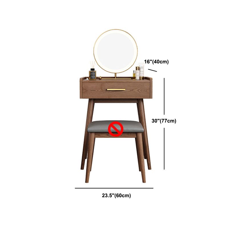 Traditional Wooden Makeup Vanity Set With Drawer for Bedroom