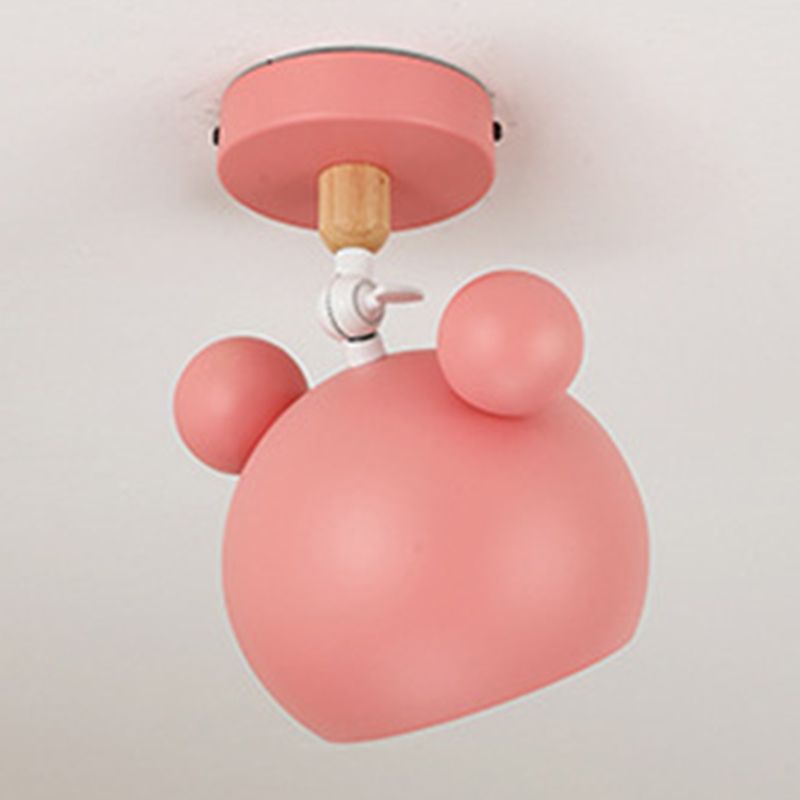 1 Light Mickey Ceiling Light Modern Macaron Style Metal Ceiling Lighting for Living Room