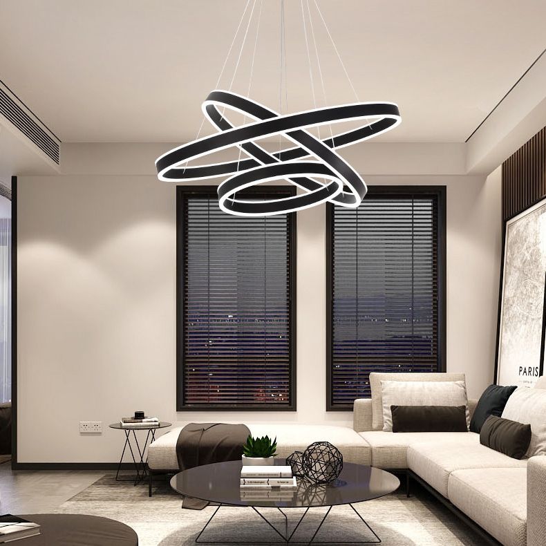 Modern Chandeliers For Dining Room Multiple Rings Chandelier Lighting Fixtures