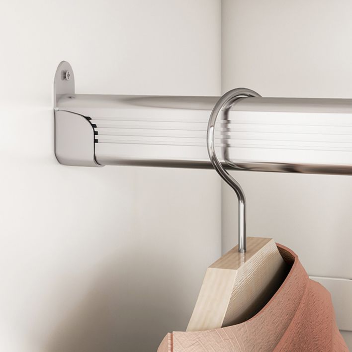 Engineered Wood Wardrobe Armoire White and Pink Wardrobe Cabinet