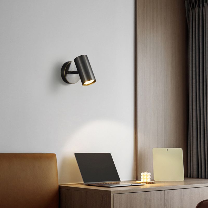 Modern Style Cylinder Wall Sconce Metal 1 Light Sconces for Bedroom