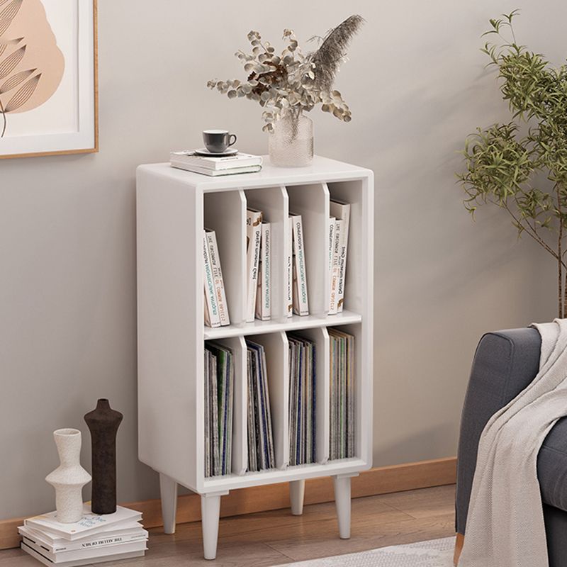 Vertical Solid Wood Bookshelf Contemporary Closed Back Bookcase