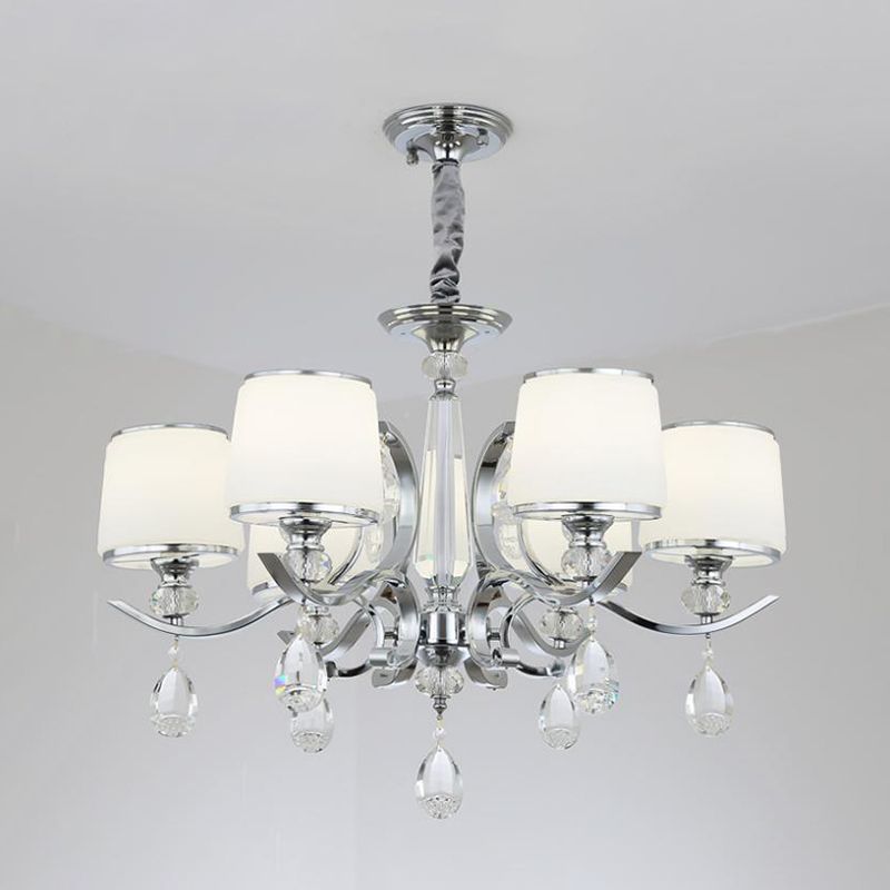 Nordic Modern Style Hanging Pendant Light Metal Chandelier Lighting with Glass Shade
