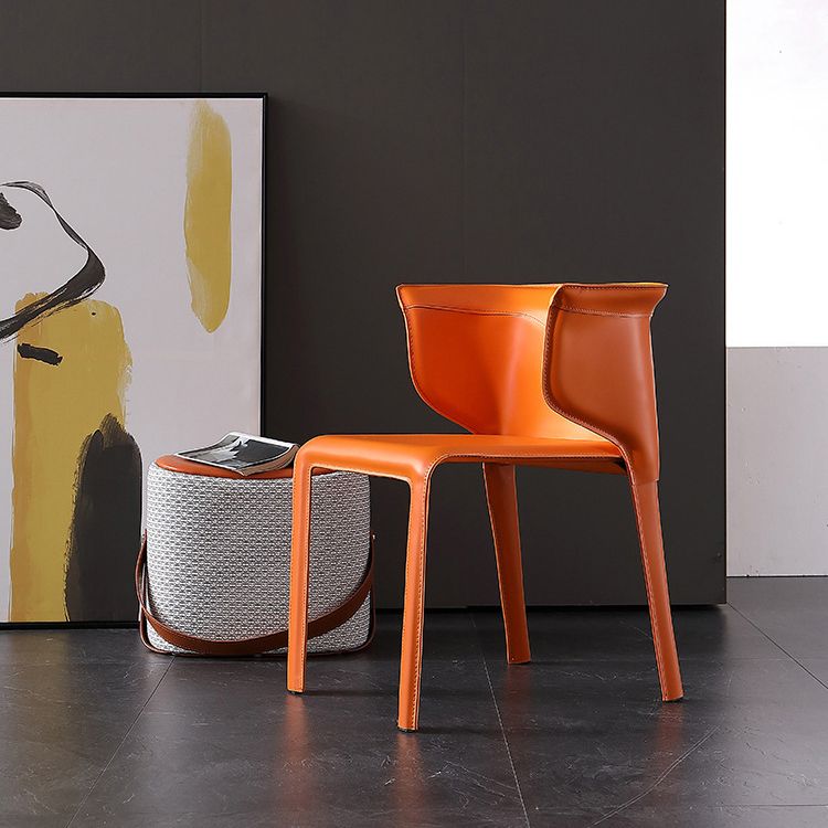 Silla de comedor estilo Wingback Home de cuero con acabado mate (juego de 2)