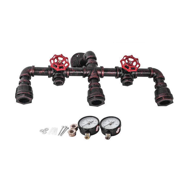 Rust Industrial Metal Wall Sconce Pipe Shape Wall Light for Living Room