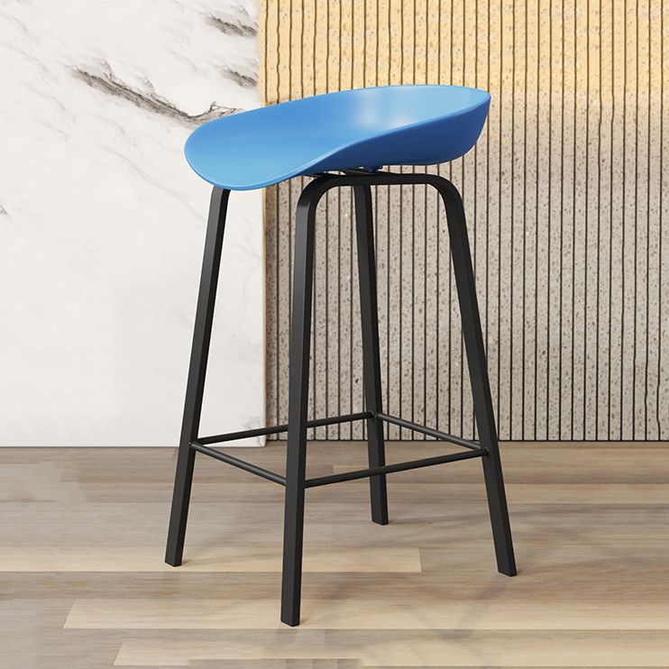 Plastic Bucket Seat Bar Stools Contemporary Low Back Barstool for Home