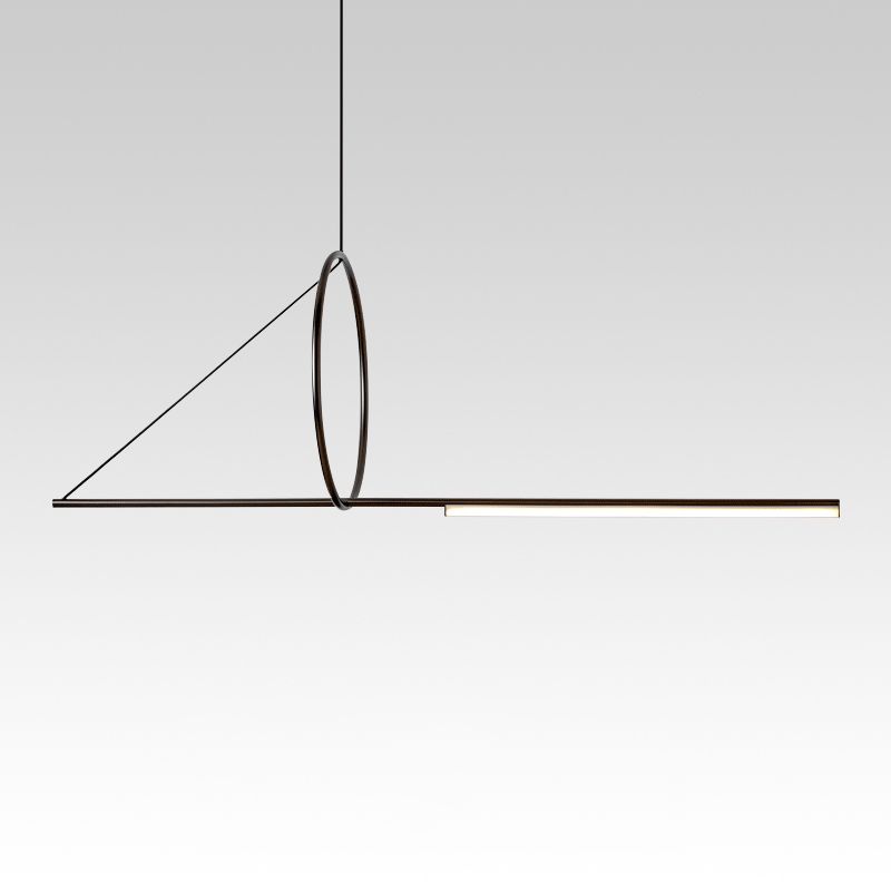 Lustre linéaire lustre moderne en métal simple îlot de plafond îlot de plafond en noir