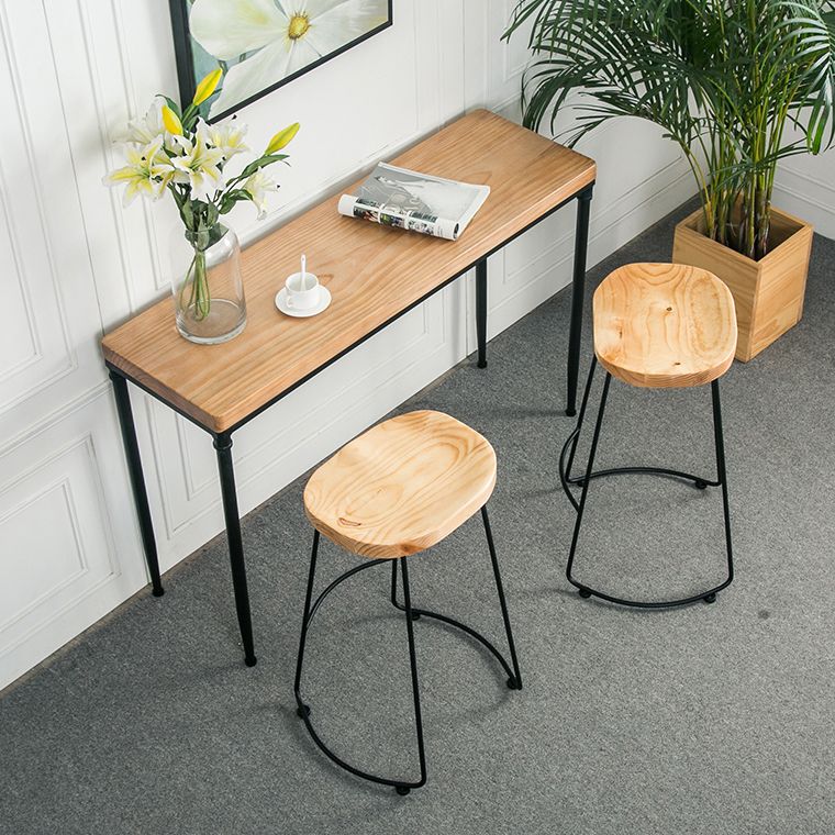 1/2/3 Pieces Industrial Rectangle Pub Table Set Solid Wood Counter Table Set