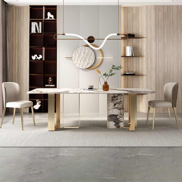 Luxury Sintered Stone Top Dining Set Rectangle 1/3/5/6 Pieces Dining Room Table Set