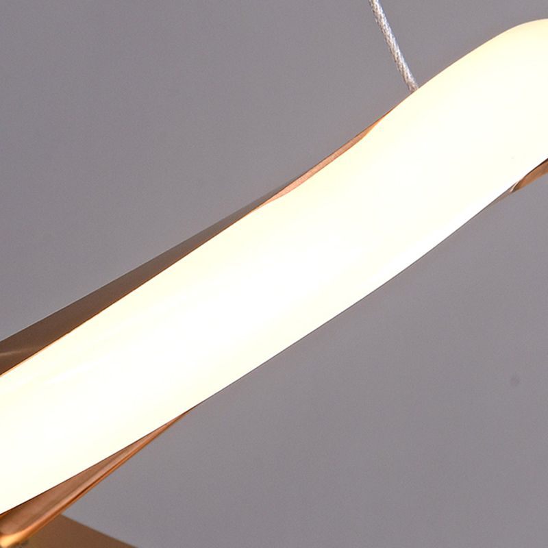 Modern Linear Chandelier Island Lights Metal Chandelier with Silicone Shade