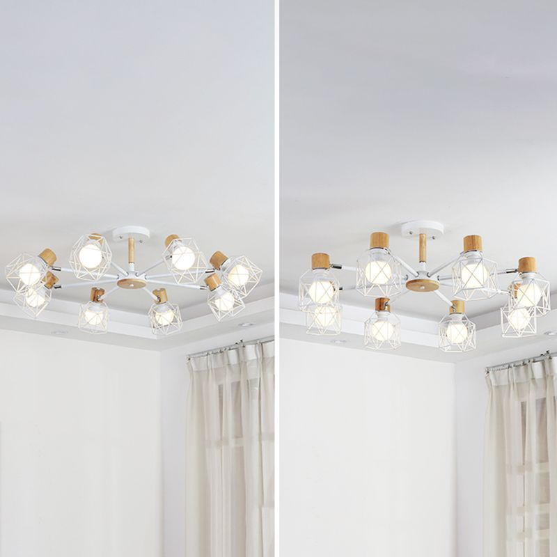 Käfigleuchter hungern hell einfacher Stil Holzdecke Anhänger Licht für Wohnzimmer