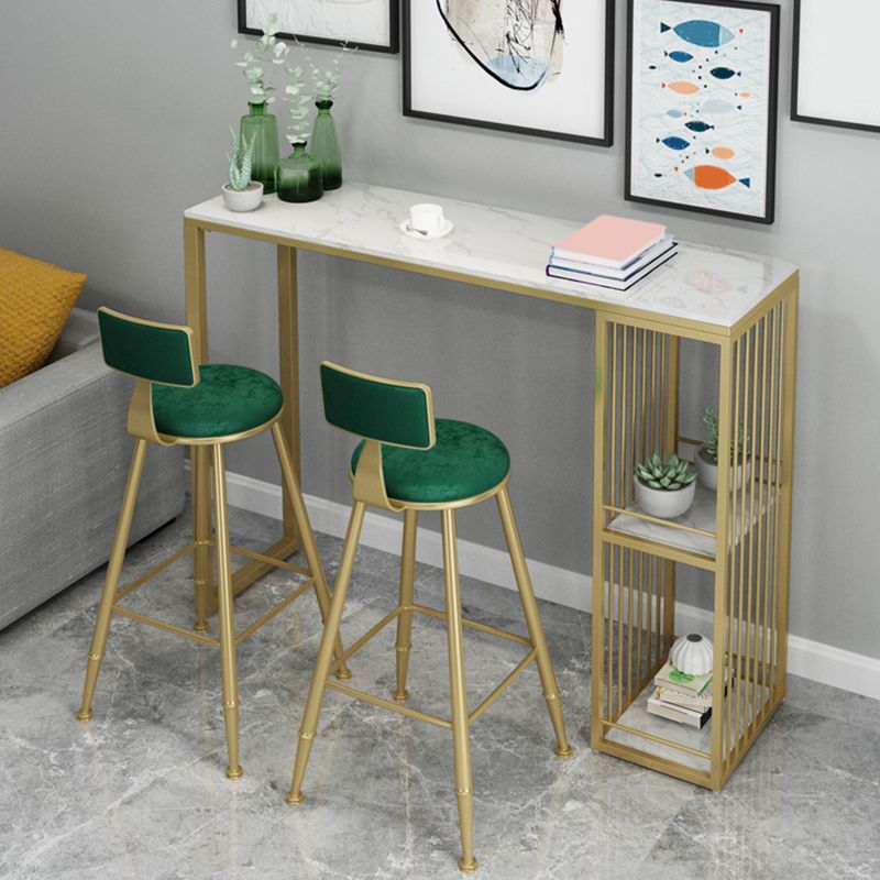 1/3/5 Pieces Bar Table Set Glam Rectangular Table and Stool Set