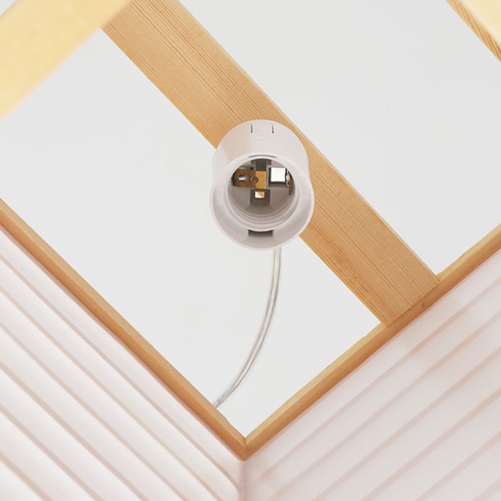 Japanische Laterne Hanglampe Holz 1 Kopf Esszimmer Suspension Licht in Beige