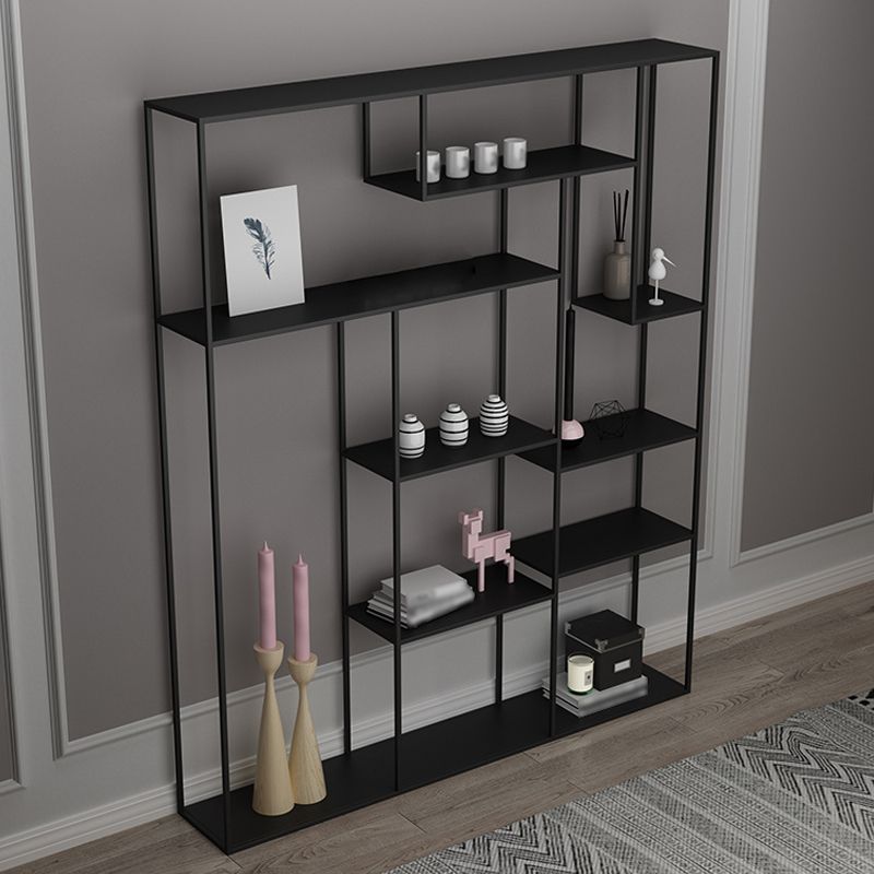 Modern Style Open Shelf Bookcase with Metal Rectangular Shelve
