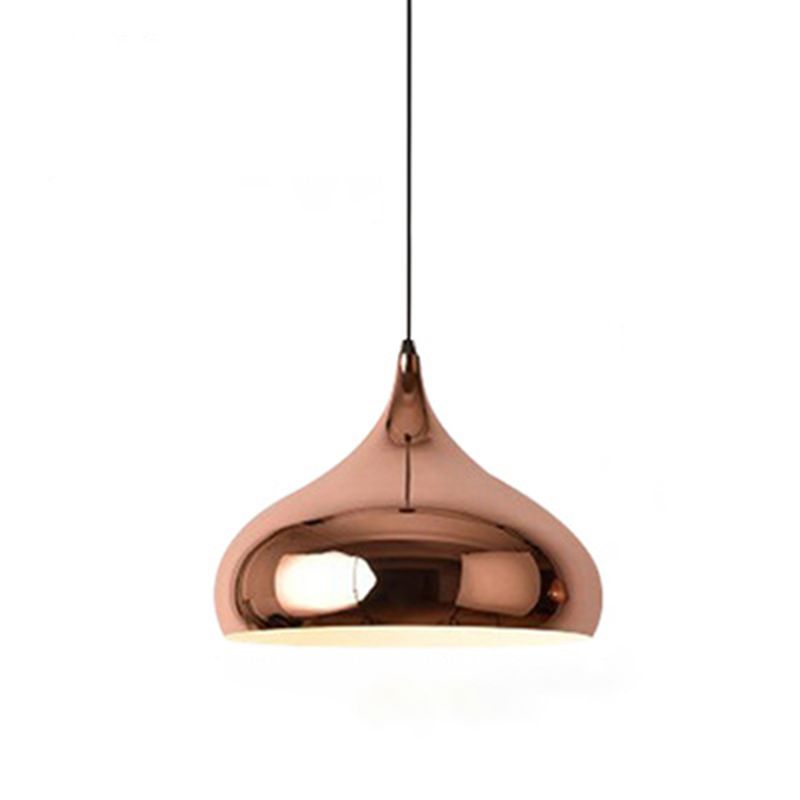 Metallschattierte Anhänger Light Kit Moderne Roségold -Hängeleuchte für Esszimmer