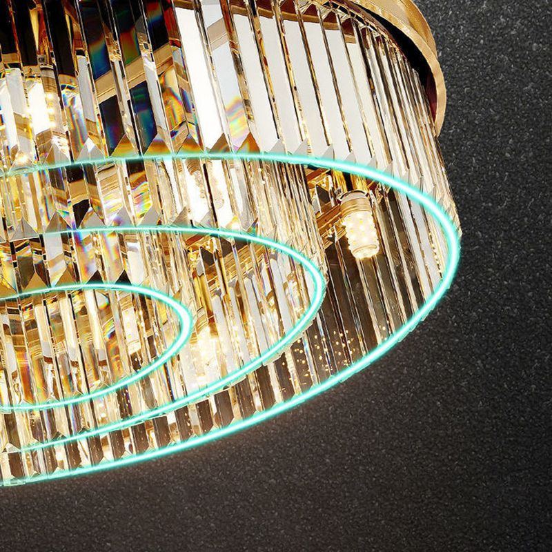 Plafonnier rond en cristal de Style Simple et moderne, luminaire décoratif d'intérieur, idéal pour un salon
