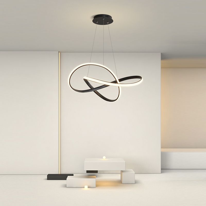 Noordse lineaire kroonluchter metalen metalen LED -kroonluchter hanger voor woonkamer