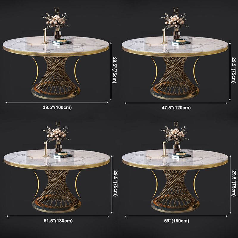 Mesa de comedor de pedestal de piedra sinterizada estilo sencille mesa redonda para el hogar