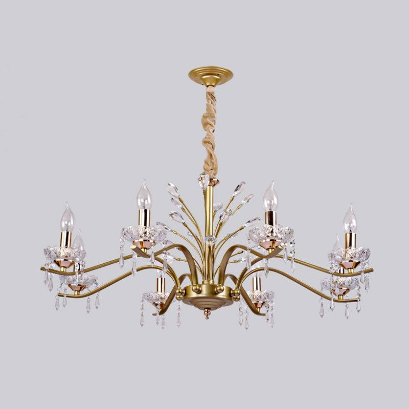 Traditional Unique Chandelier Lights Crystal Pendant Light Fixtures in Gold
