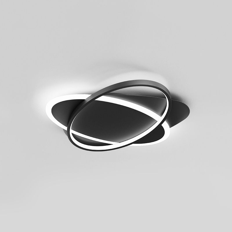 Plafonniers encastrés à LED en métal avec anneau circulaire, luminaires encastrés de style moderne à 2 lumières