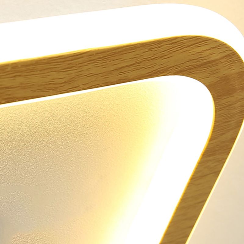 Geometrical Wood Flush Mount Ceiling Light Minimalist LED Flush Mount Lighting