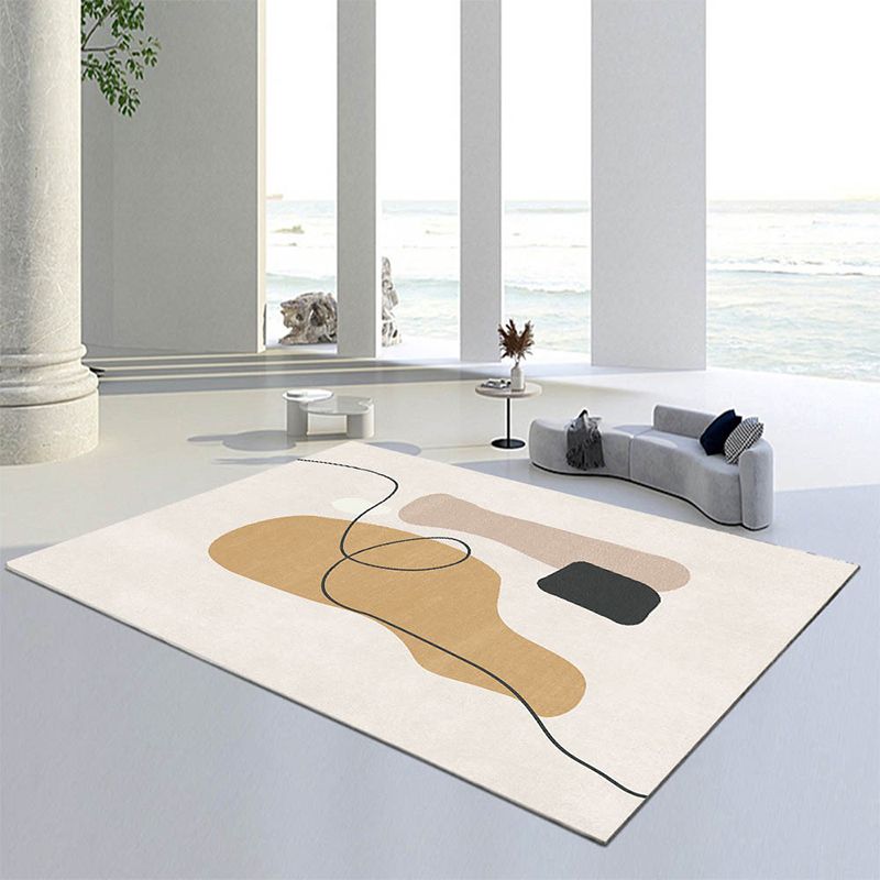 Funky Carpet Abstract Pattern Rug Living Room Polyester Carpet with Non-Slip Backing