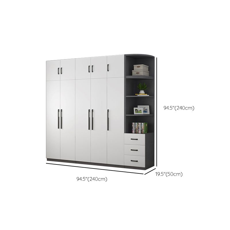 Modern Wood Frame Wardrobe Armoire Freestanding Wardrobe with Shelves