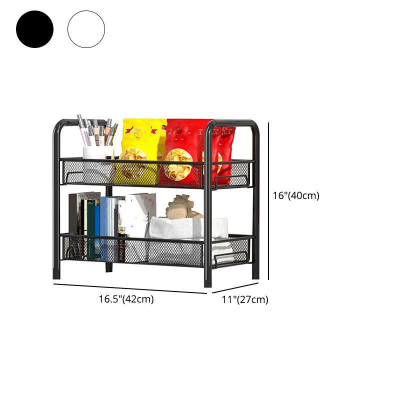 Modern Metal Bookcase with Wheels Open Bookshelf for Living Room