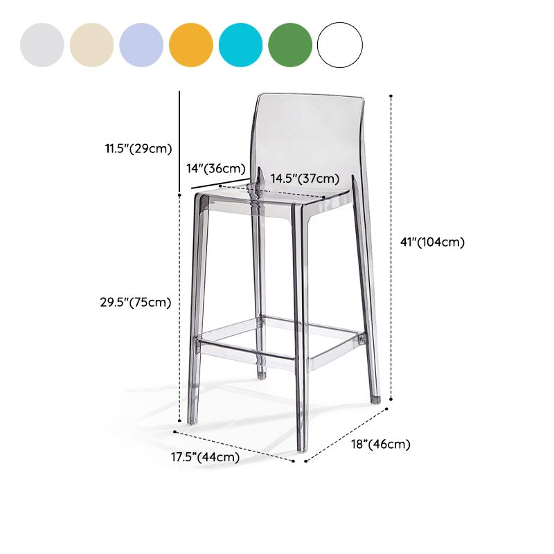 Contemporary Acrylic Counter Chair Low Back Indoor Bar Stools