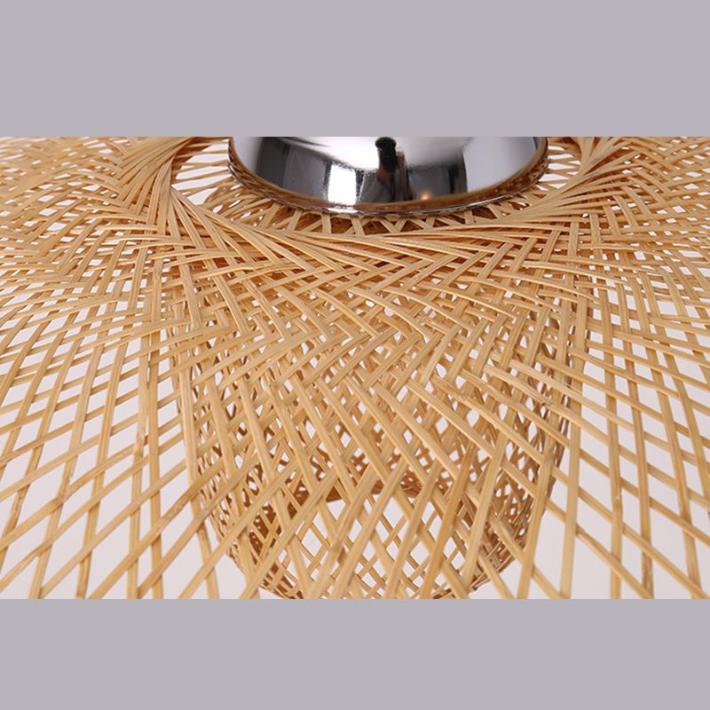 Asian Hat Shape Flush Mount Lighting Fixture 1-Light Flushmount Ceiling Lamp for Living Room