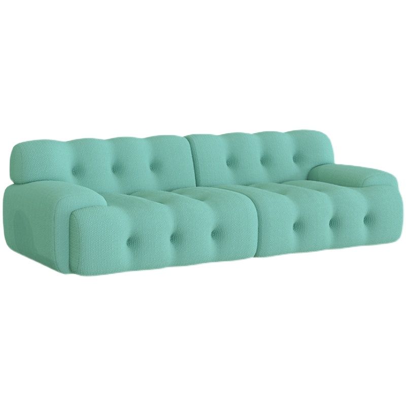 Scandinavian Seating Fabric Living Room Recessed Arm Tufted Standard Sofa