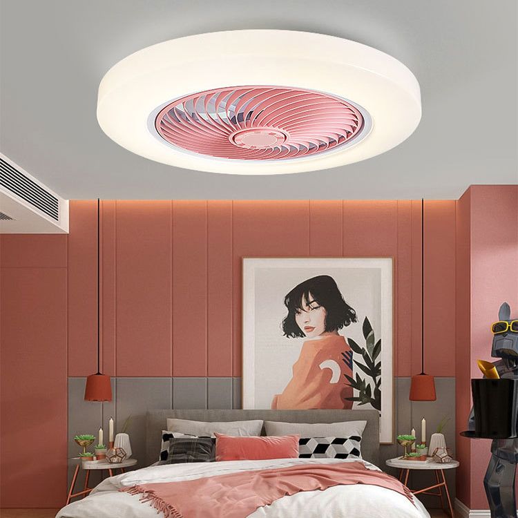 Makkaronstil Rundlüfter Lüfter Licht Acryl Schlafzimmer LED Semi Flush Mount Leuchte