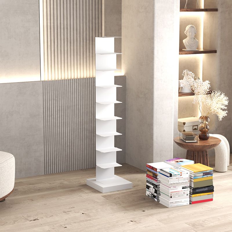 Modern Style Bookshelf Vertical Metal Closed Back Bookcase for Home