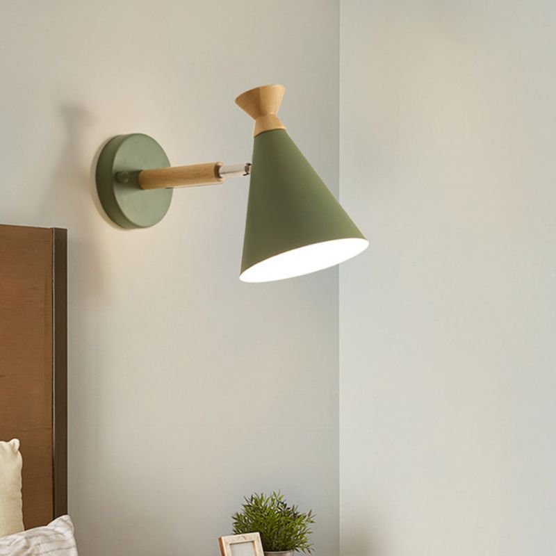 Modernism Wood Wall Light Polish Finish Sconces Lighting for Living Room