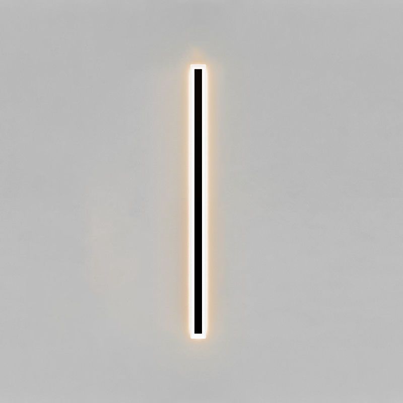 Black Linear LED Wall Light in Modern Simplicity Metal Wall Lamp for Bedroom