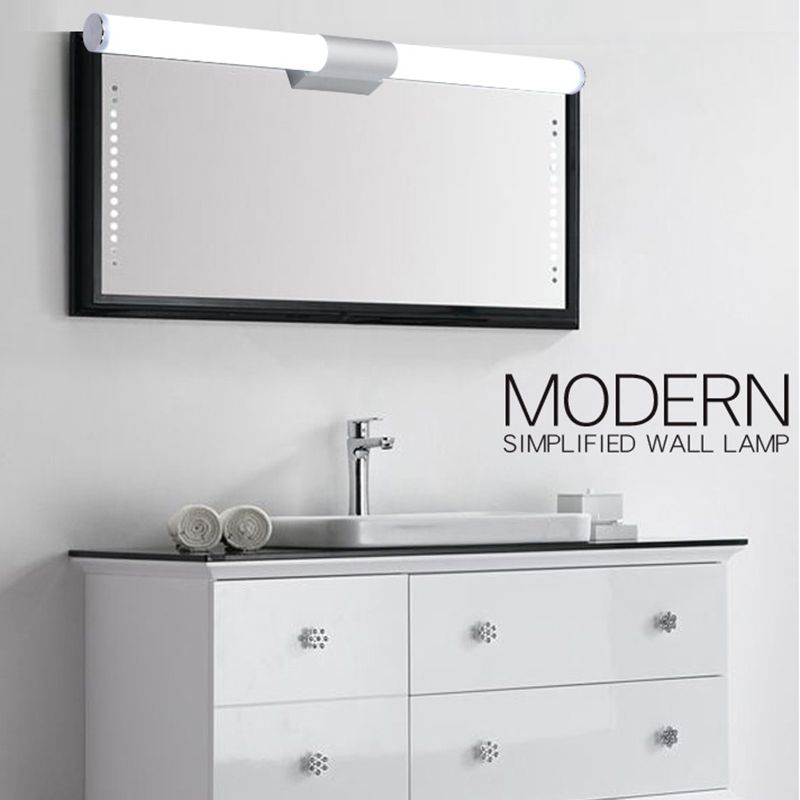 Linear Shade Wall Lighting Modern Style Metal 1 Light Sconce Lamp in Silver
