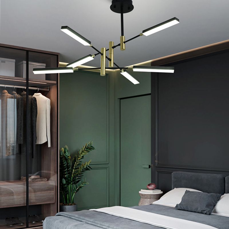 Postmodern unieke metalen lineaire kroonluchter verlichtingsarmaturen Restaurant Hangende kroonluchter