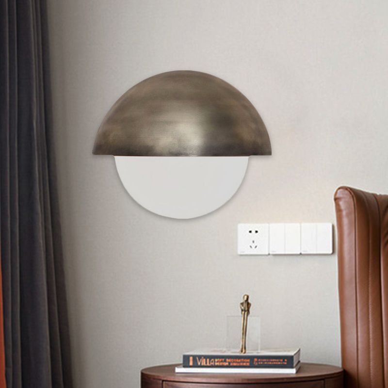 Semicircle Wall Sconce Lighting Contemporary Metal 1 Head Bronze LED Wall Light for Bedroom