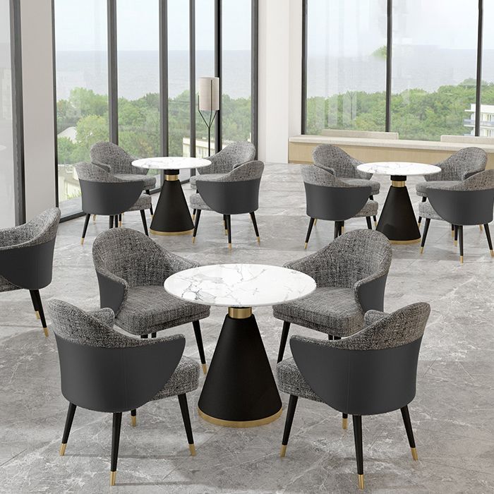 Glam 1/2/5 Pieces Dining Set Round Shape Sintered Stone Dining Table Set