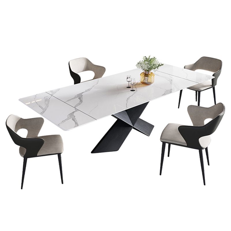 Modern Rectangle Sintered Stone Table Set 1/4/5 Pieces Dining Set