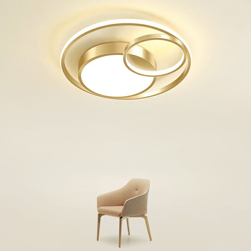 Moderne ringvormige inbouwverlichting metalen slaapkamer LED-plafondlamp